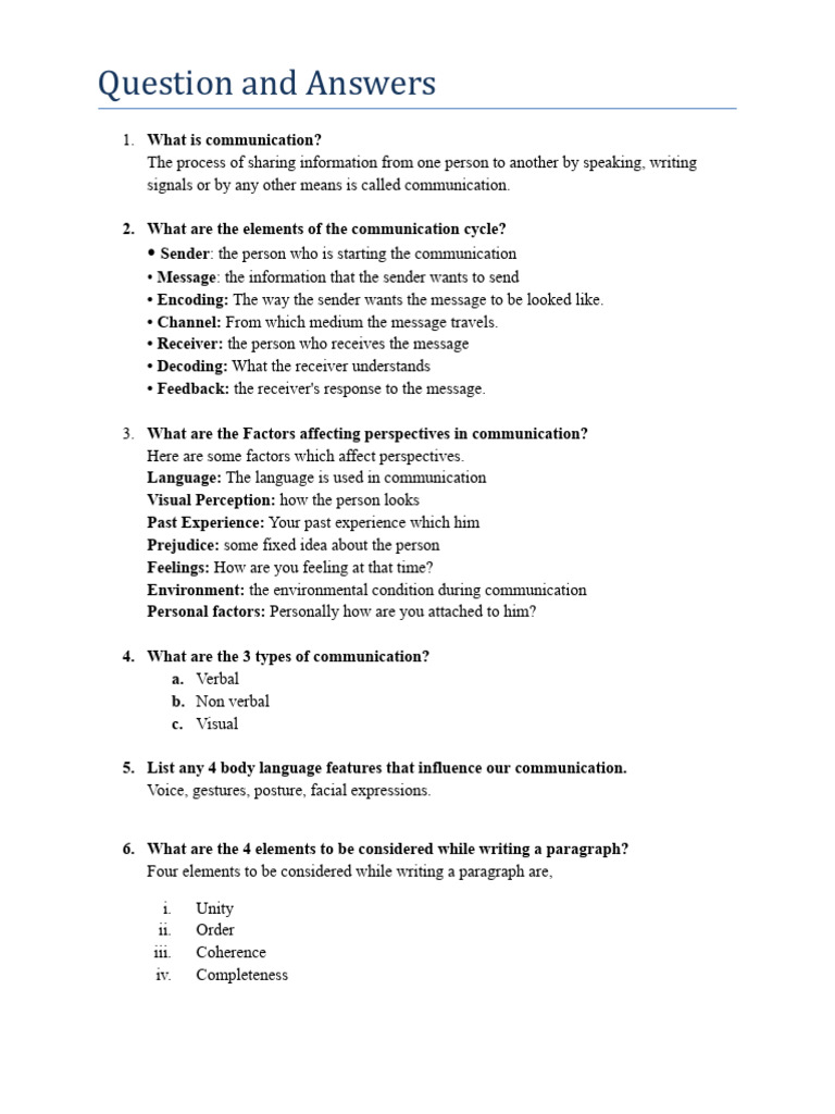 Communication Basics: Key Concepts Explained | PDF | Communication ...