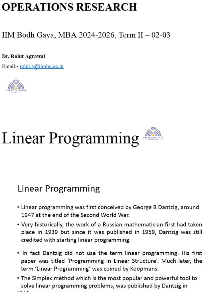 Operations Research Session 2-3 | PDF | Linear Programming ...