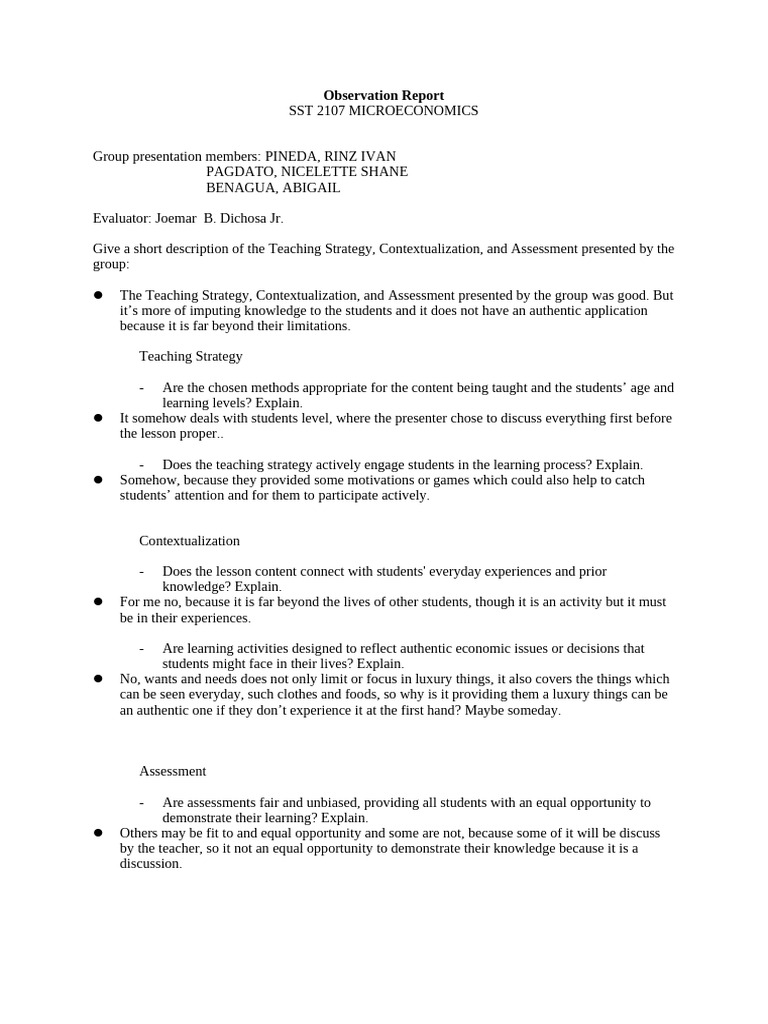 Microeconomics Group Presentation Insights | PDF | Learning | Teachers