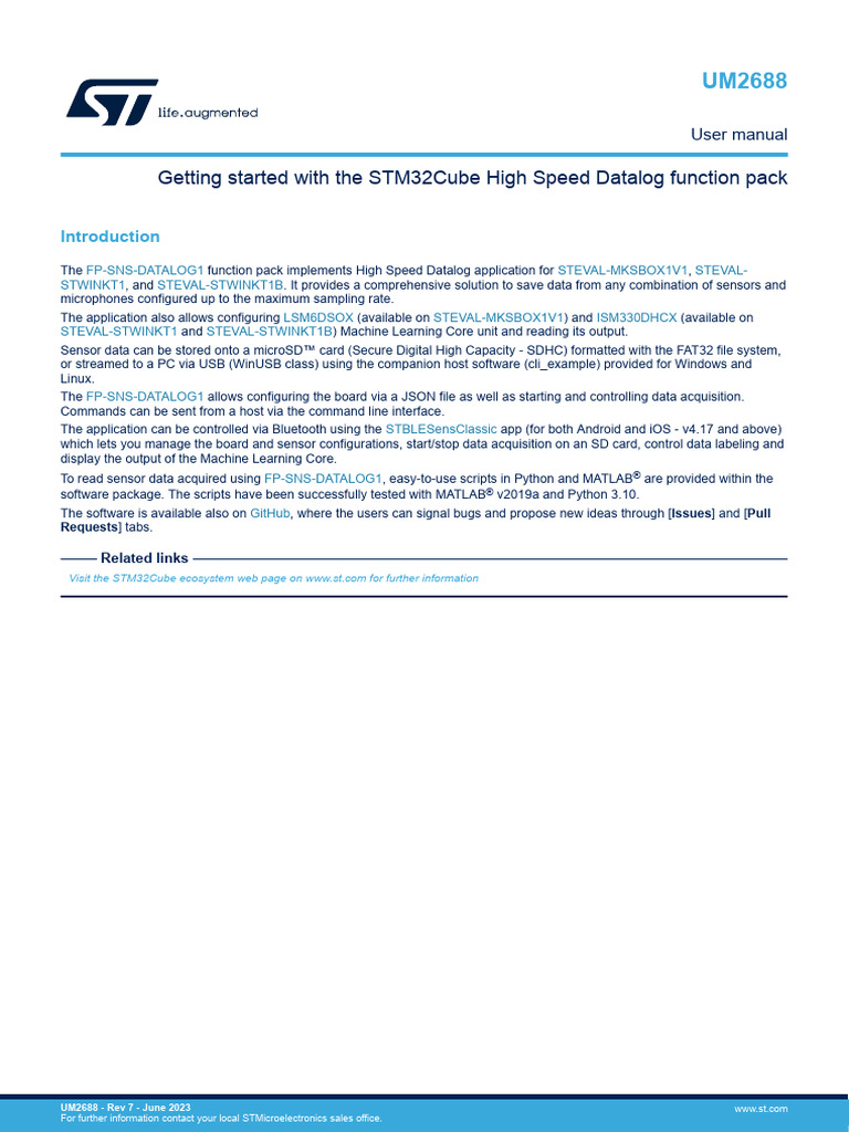 Um2688 Getting Started With The Stm32cube High Speed Datalog Function ...