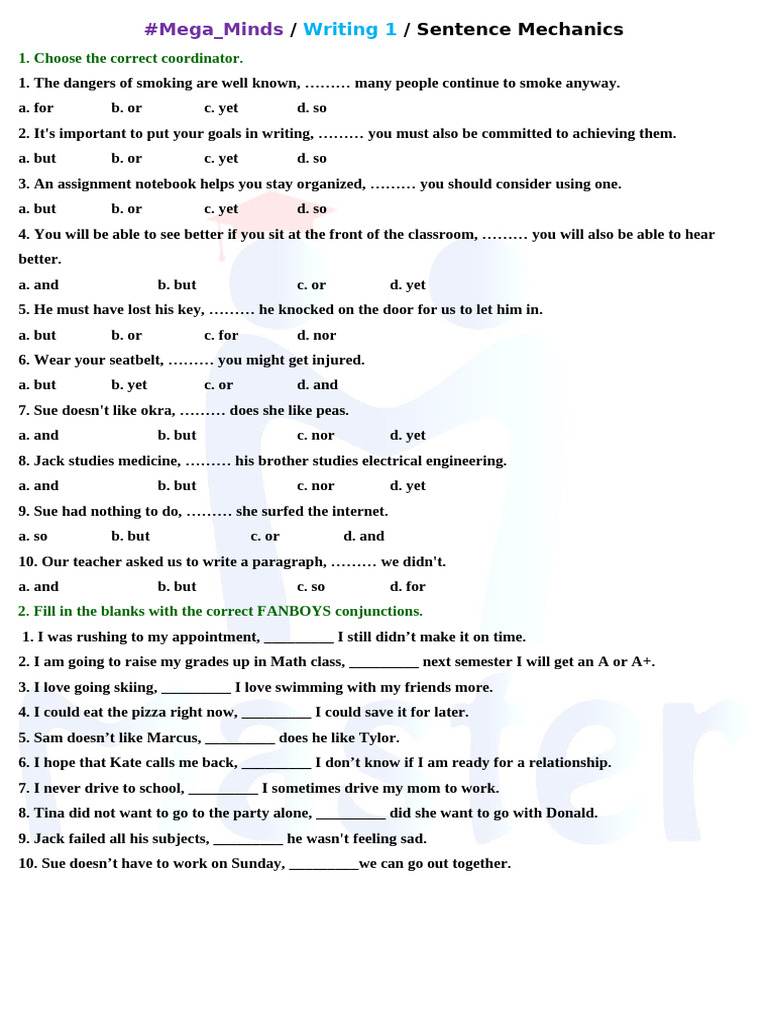 Sentences exercises | PDF