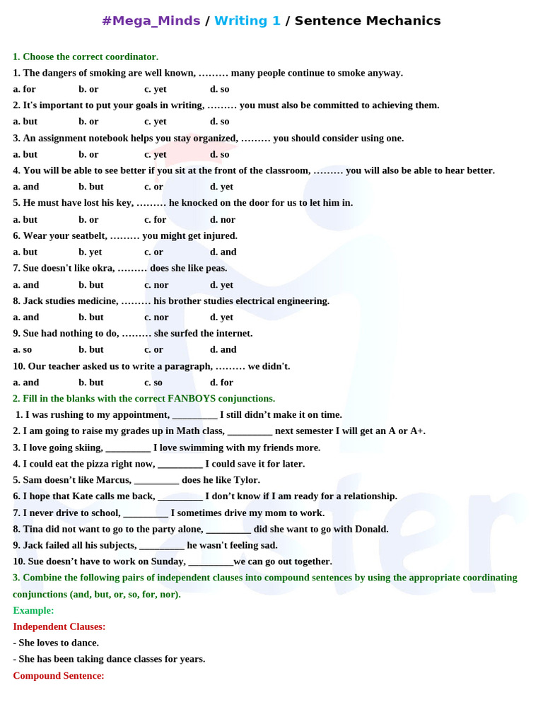 Sentences exercises- key | PDF