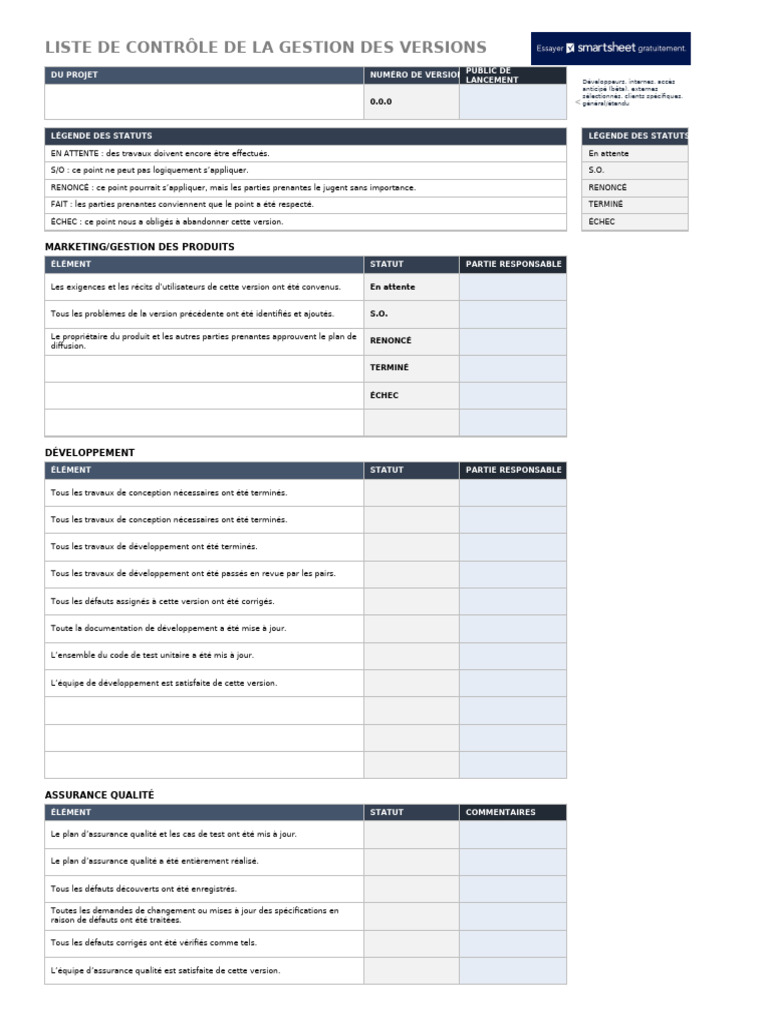 Checklist de Gestion des Versions IT | PDF | Informatique | Logiciel