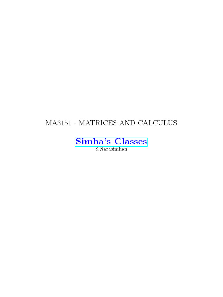 Ma3151 Nov Dec 2022 30515 | PDF | Matrix (Mathematics) | Eigenvalues ...
