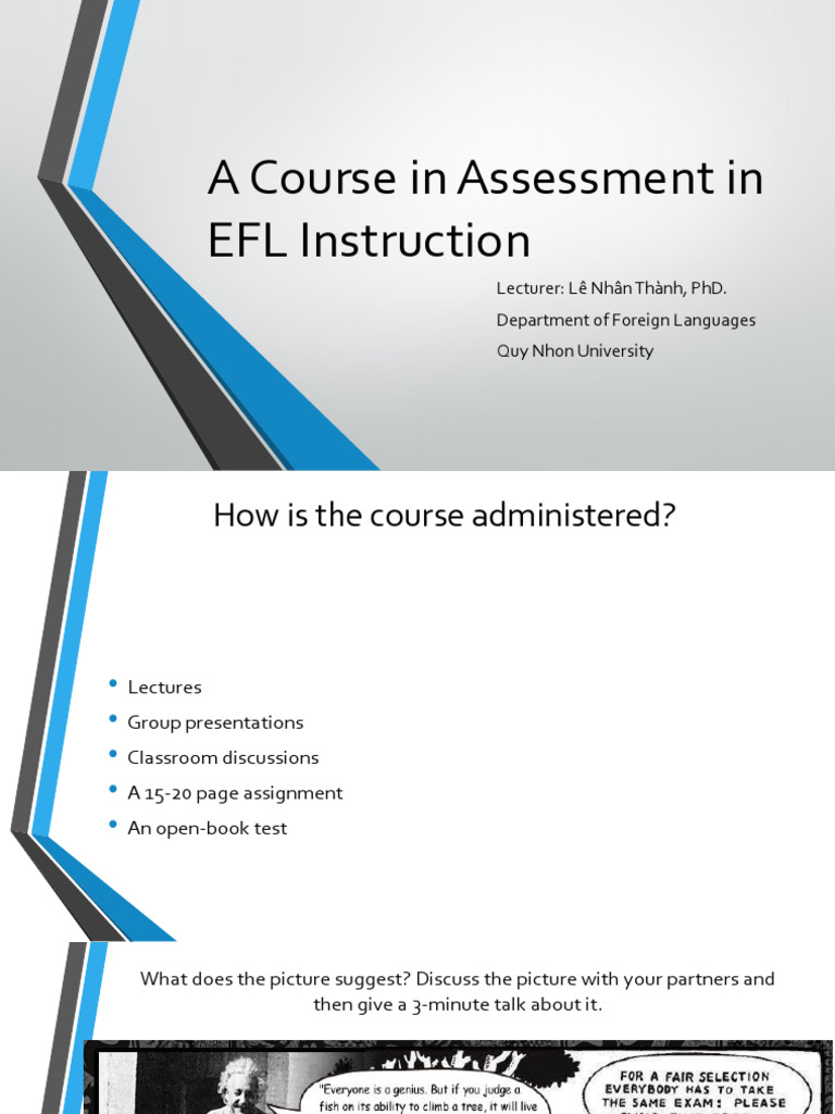 Session 1 - A Course in Assessment in EFL Instruction - MA Students ...