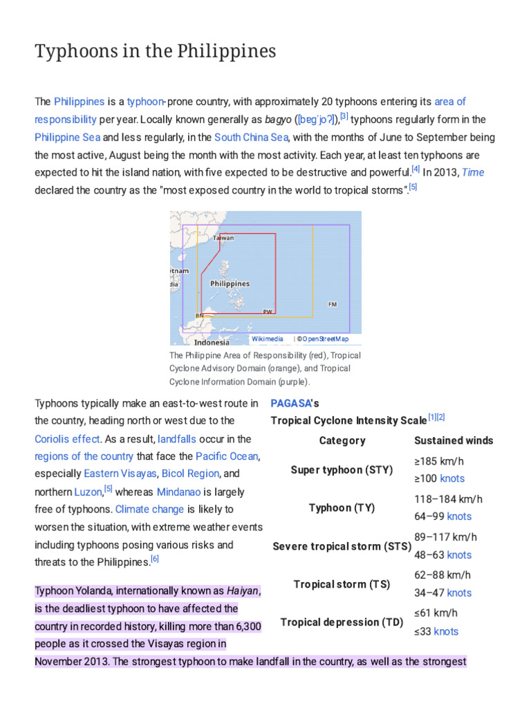Deadliest Typhoons in the Philippines 2000-2010 | PDF | Weather ...