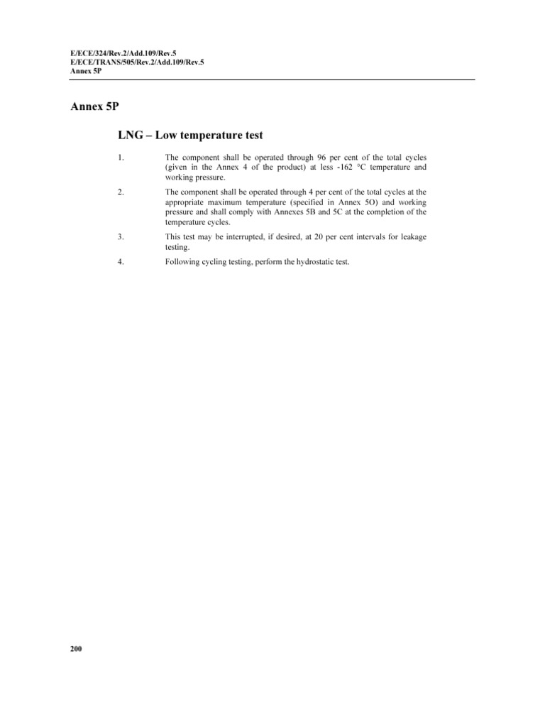 Annex 5p lng low temperature test e ece 324 rev 2 add 109 rev 5 e