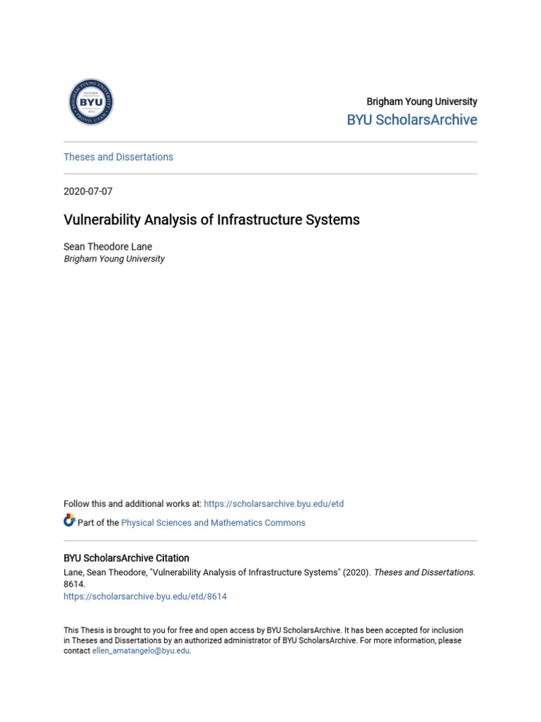 Vulnerability Analysis of Infrastructure Systems | PDF | Rectifier ...
