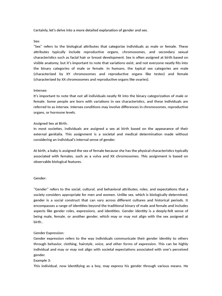 SEX AND GENDER | PDF | Gender | Gender Studies