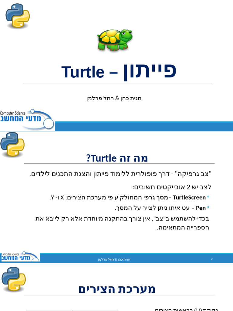 היכרות עם פייתון - Turtle | PDF