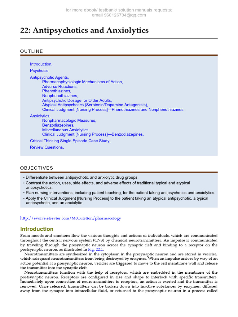 Chap 22-23 | PDF | Antipsychotic | Atypical Antipsychotic
