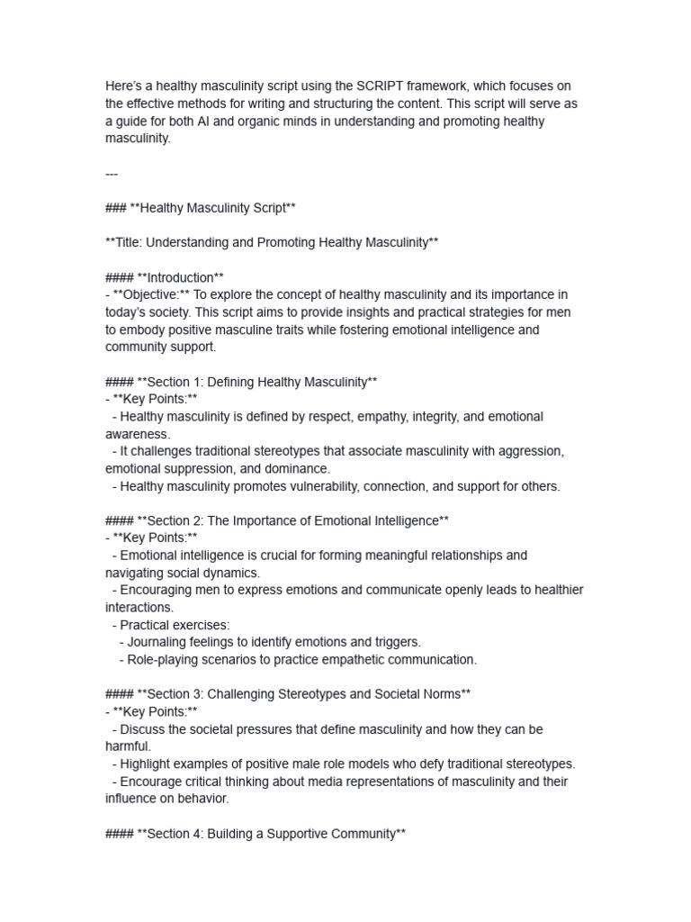 Promoting Healthy Masculinity Strategies | PDF | Masculinity | Empathy