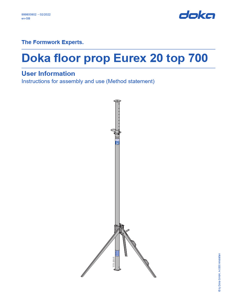 Doka Eurex 20 Top 700 User Guide | PDF | Safety | Scaffolding
