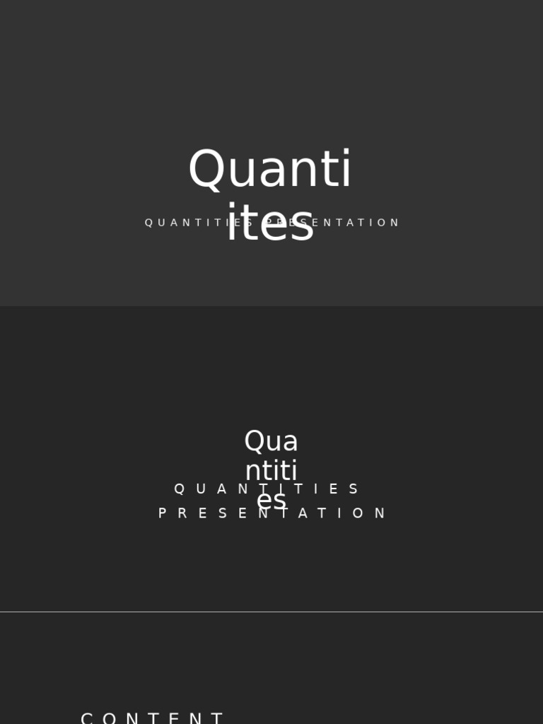 Quantities Presentation Overview | PDF