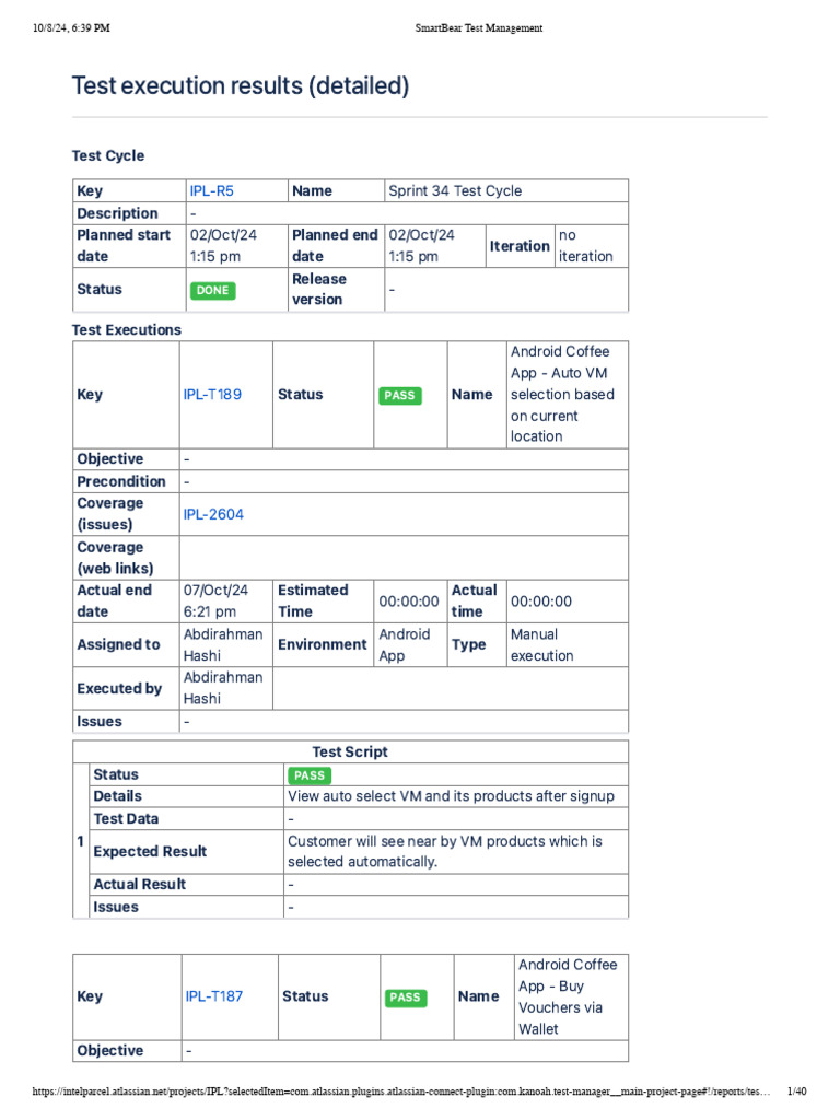 Android Coffee App Test Results | PDF | Android (Operating System ...