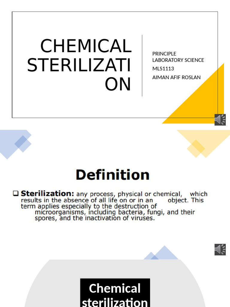 Chemical Sterilization Overview | PDF | Disinfectant | Antimicrobial