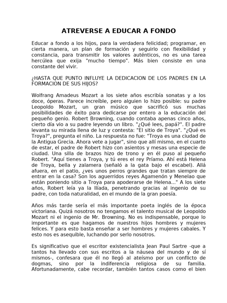 Atreverse A Educar A Fondo | PDF | Dios | Verdad