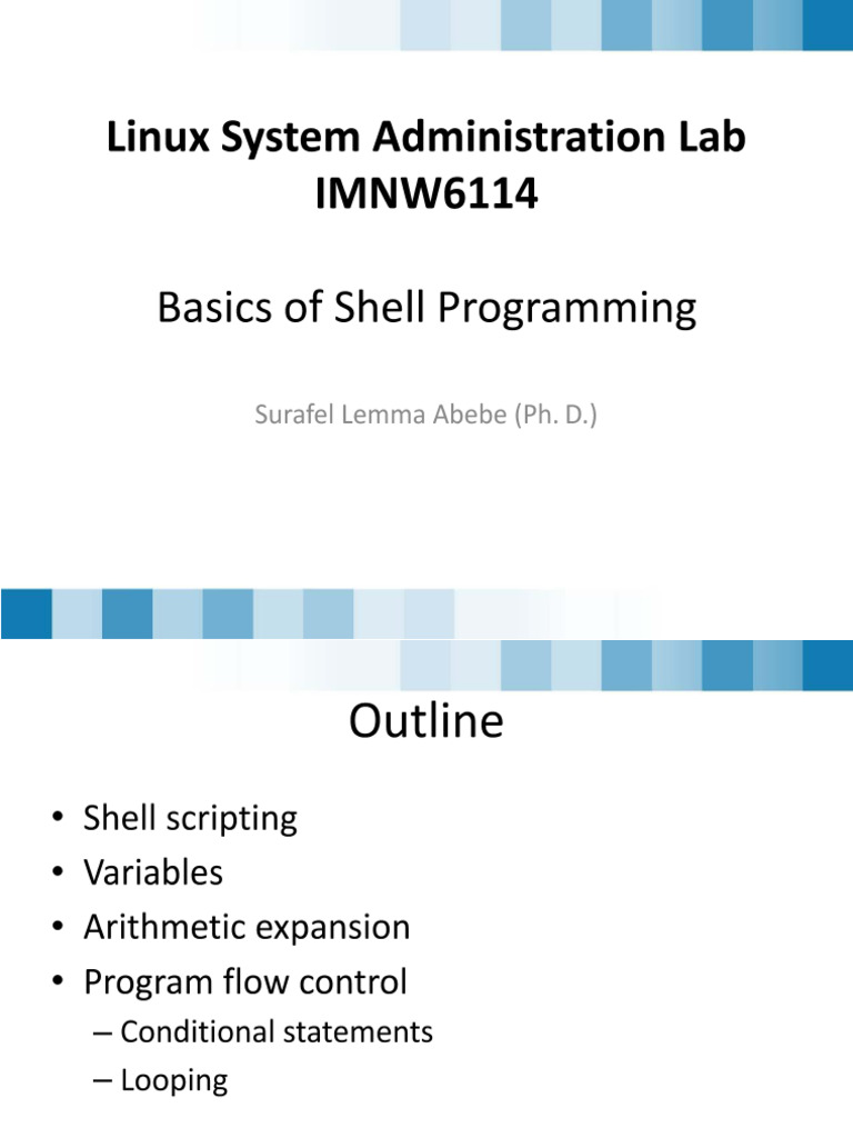 SysAdminLab BasicsOfShellProgramming | PDF