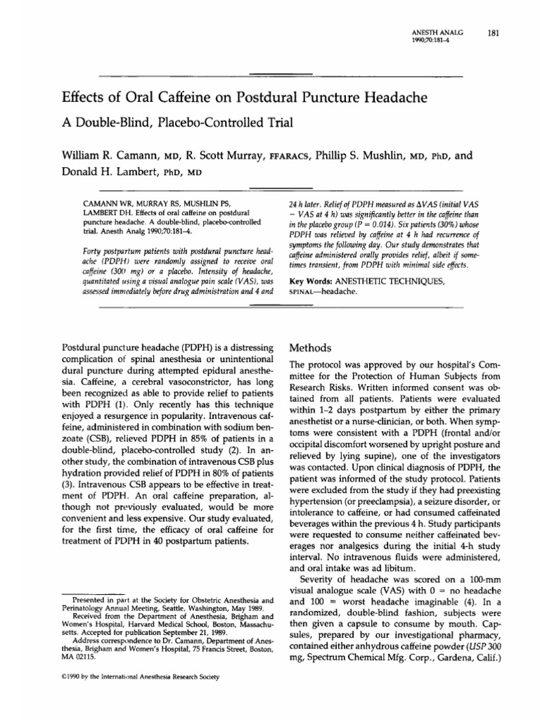 CAFFEINE ORAL ROUTE intelligence overview