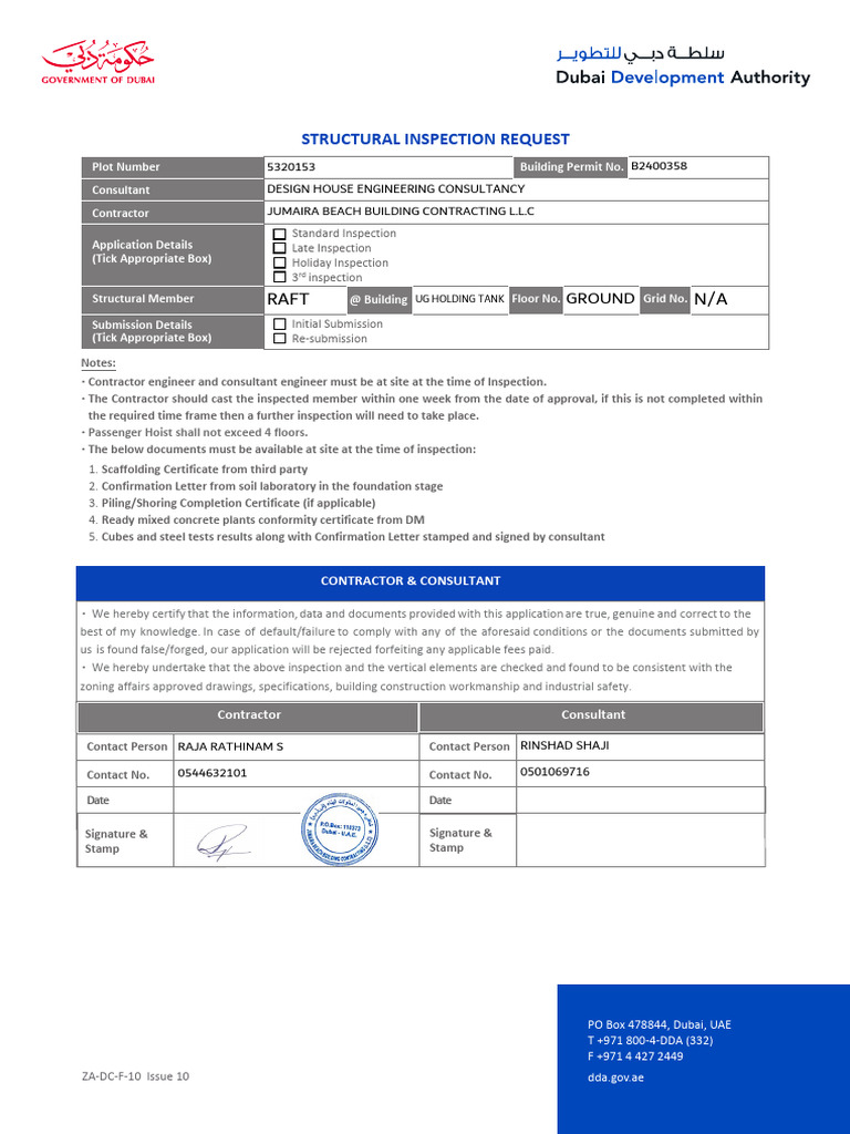 Structural Inspection Request Form | PDF