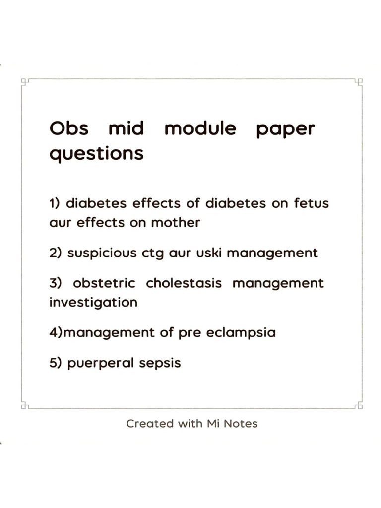 Obs Gynae Papers Pdf
