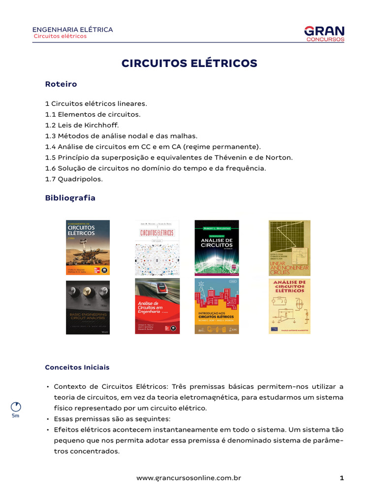 Fundamentos de Circuitos Elétricos | PDF | Rede elétrica | Eletricidade