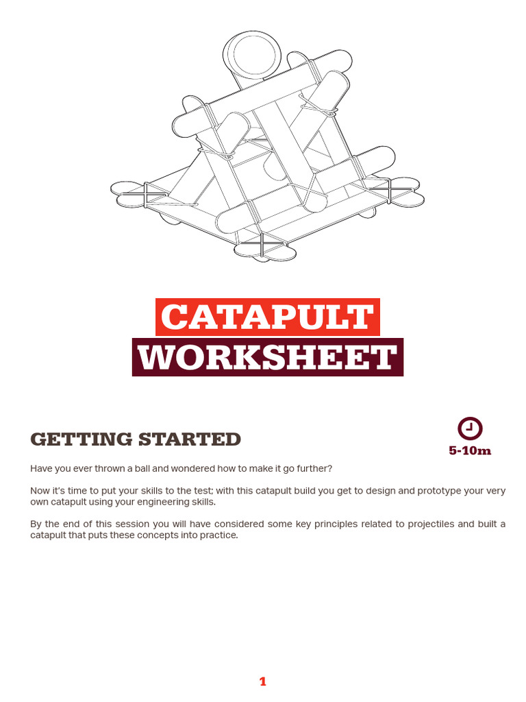 Catapult Building Worksheet Guide | PDF | Elasticity (Physics) | Force