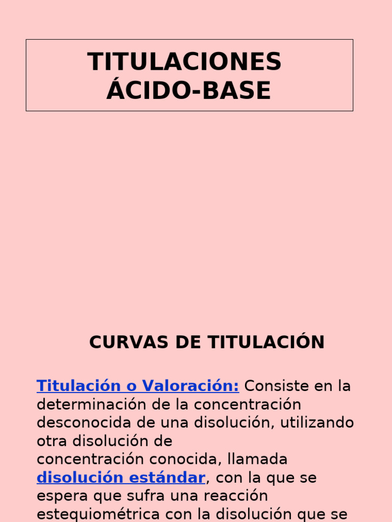 Curvas de Titulación Ácido-Base: Guía Completa | PDF | Valoración | Química