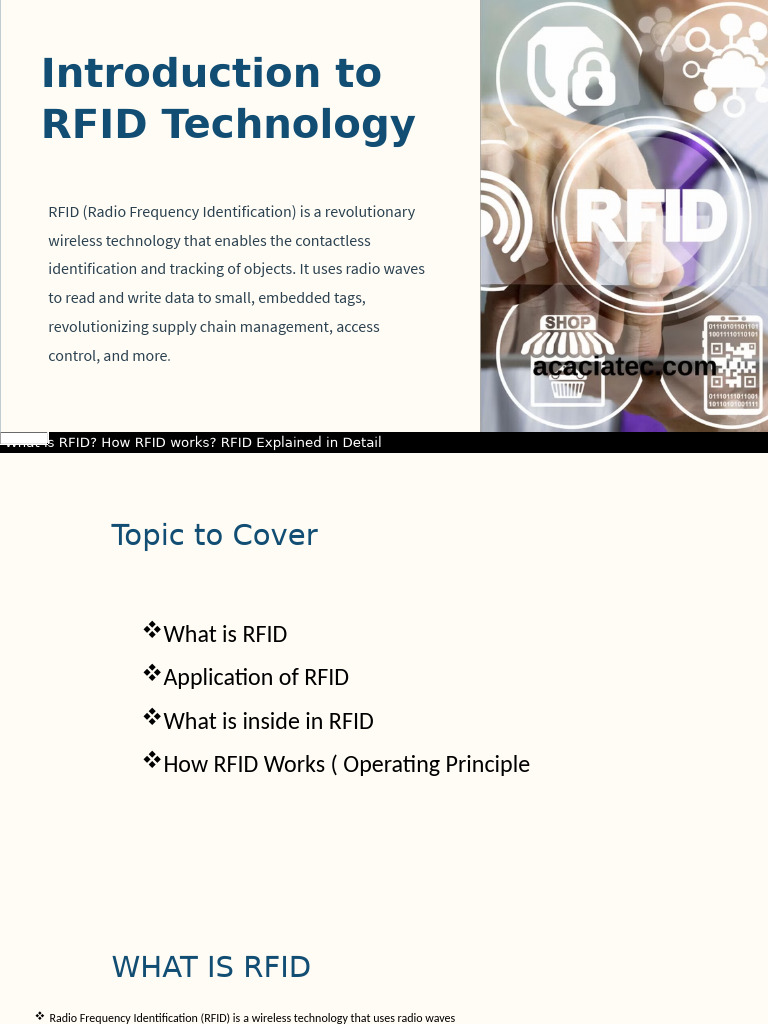 RFID Technology | PDF | Radio Frequency Identification | Radio