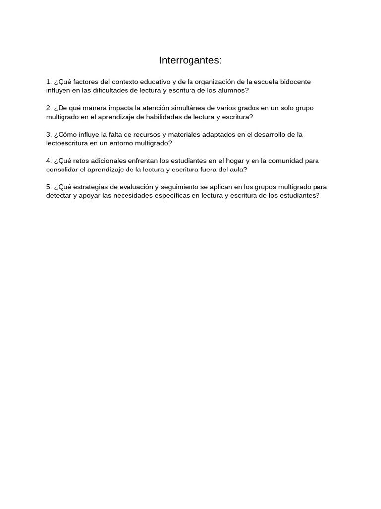 Interrogantes 1 | PDF