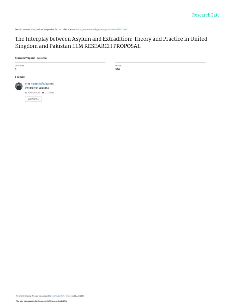 Wajdan Research Proposalon Aylumand Extradition | PDF | Asylum Seeker ...