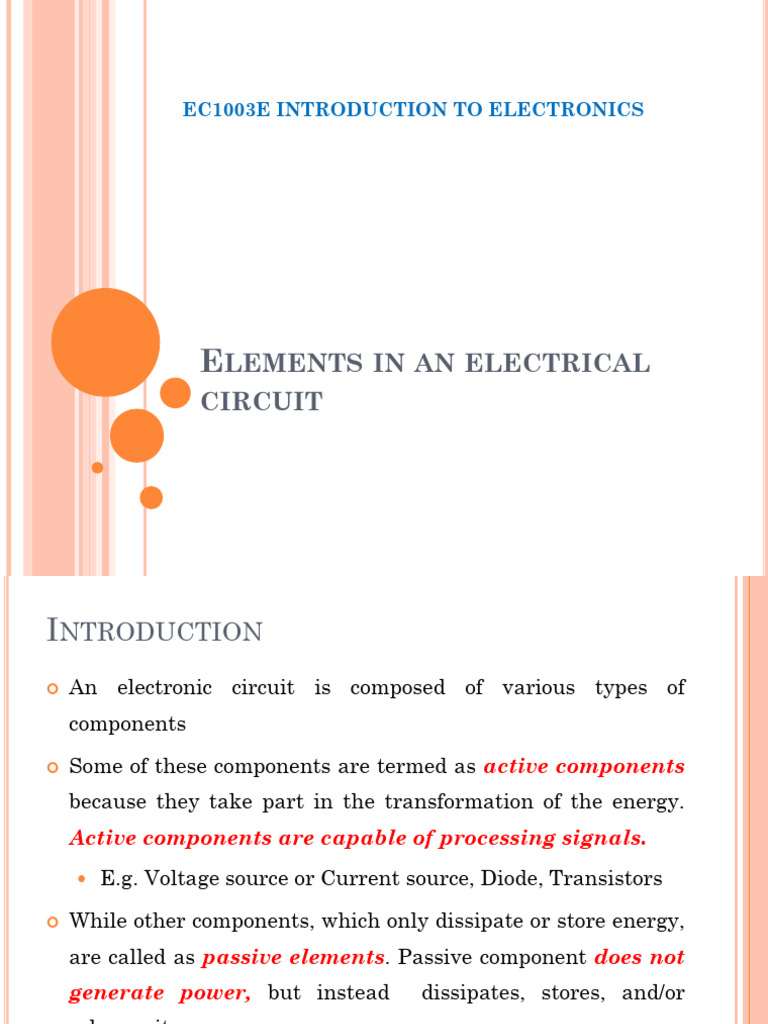 Basic Circuit Element | PDF | Capacitor | Resistor