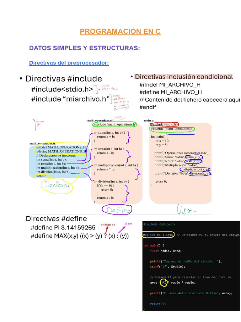 Programación en C: Tipos y Estructuras | PDF | Puntero (Programación de ...