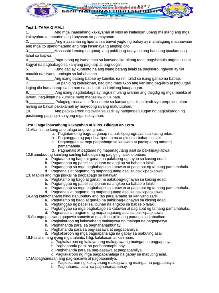 Esp Exam | PDF