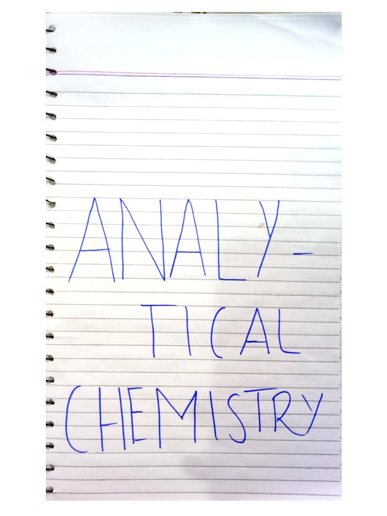 Short Notes Analytical Chemistry | PDF