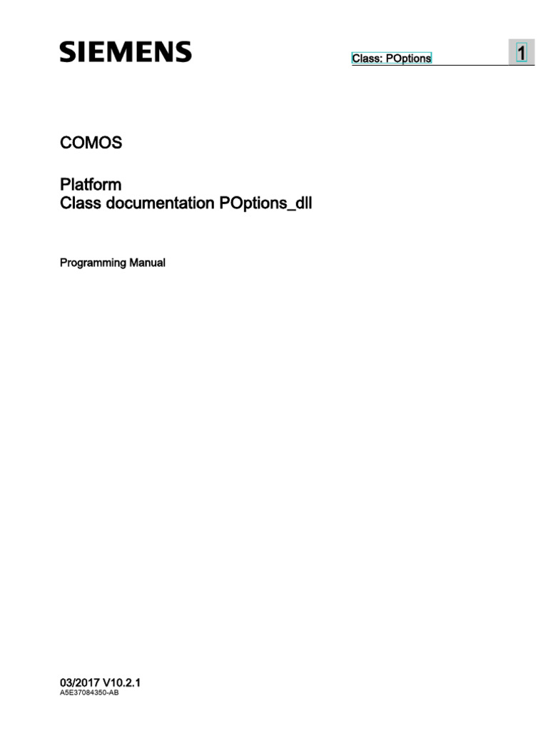 Class Documentation POptions DLL enUS | PDF | Parameter (Computer ...