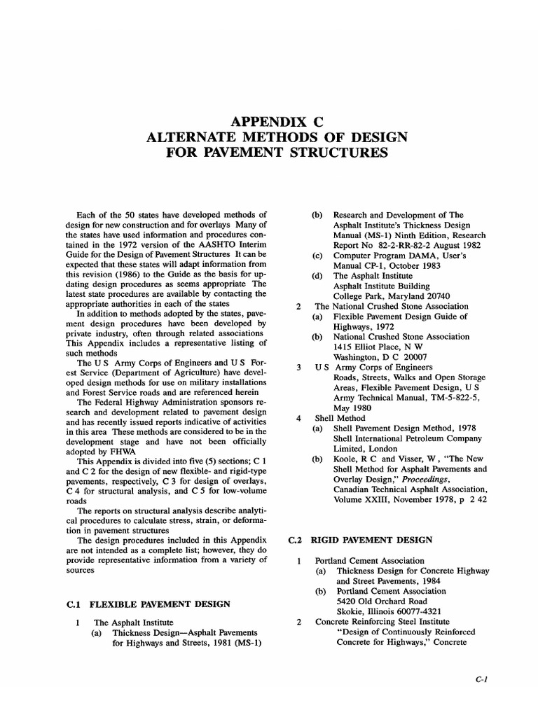 C. Alternate Methods of Design For Pavement Structures | PDF