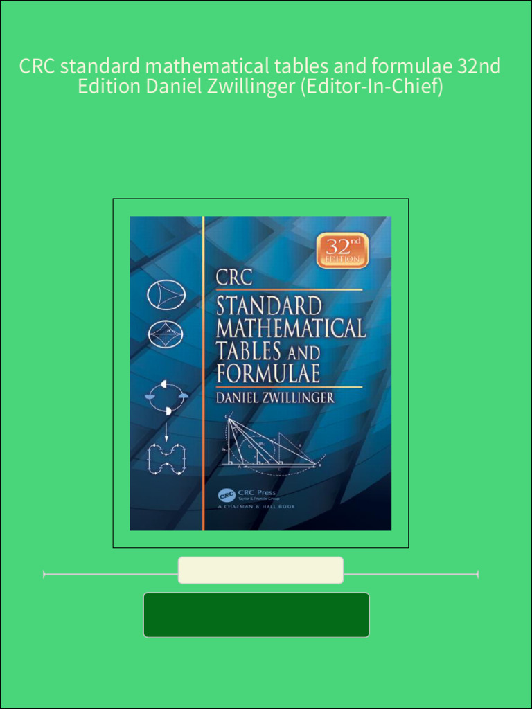 CRC Standard Mathematical Tables and Formulae 32nd Edition Daniel ...