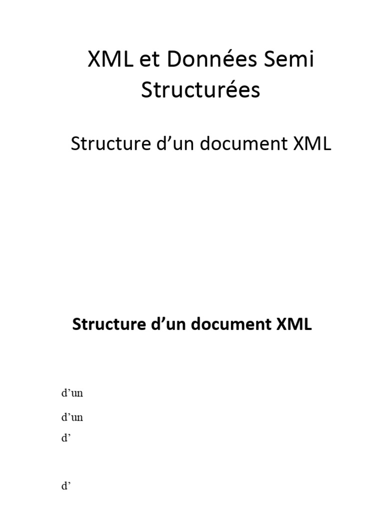 Structure d'un Document XML Détaillée | PDF | XML | Langage de balisage