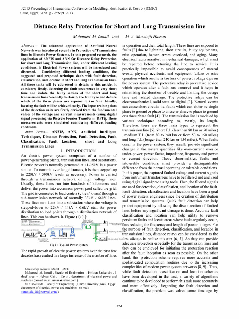 Distance Relay Protection Using ANFIS and ANN | PDF | Electric Power ...