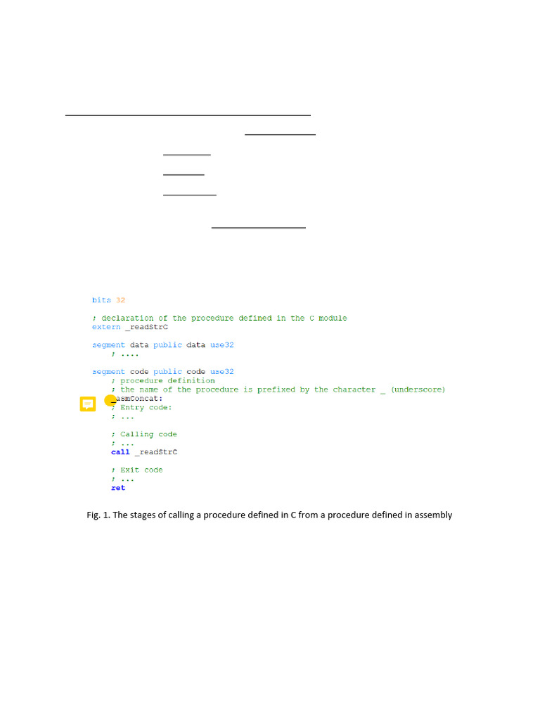 C and Assembly Procedure Calling Guide | PDF | Computer Science ...