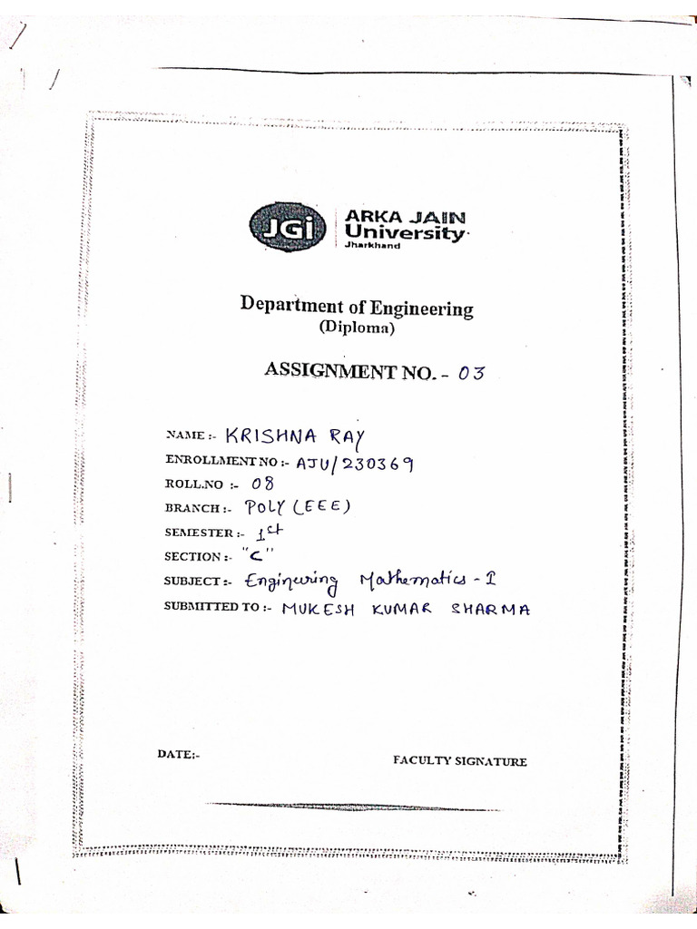 Math Assignment 3 | PDF