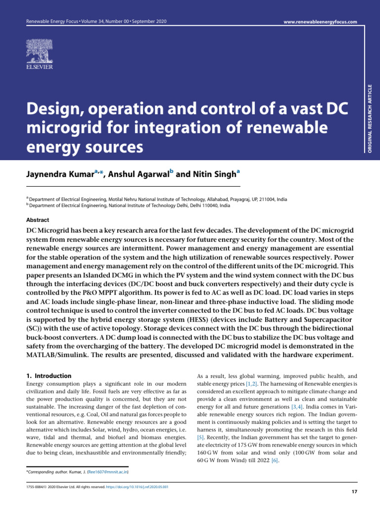 DC Microgrid Design for Renewables | PDF | Photovoltaics | Photovoltaic ...