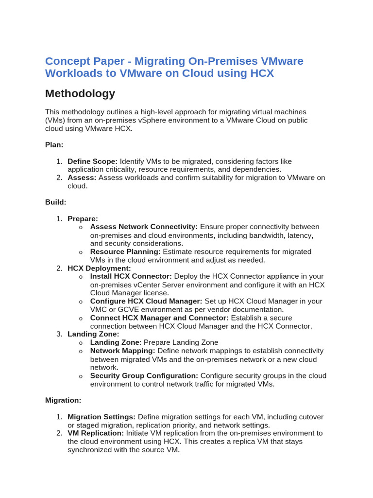 VMware Migration Concept Paper v1.1 | PDF | Virtual Machine | Cloud ...