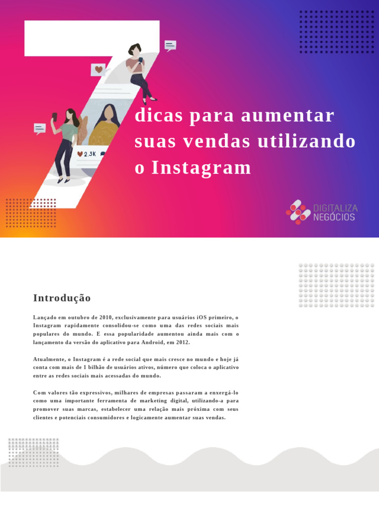 7 Dicas para Aumentar As Suas Vendas Utilizando o Instagram | PDF ...