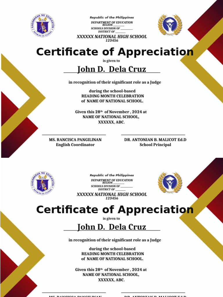 READ. CERTFICATES For JUDGES | PDF