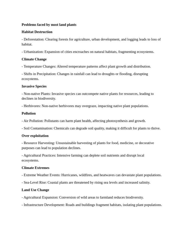 Challenges and Solutions for Plant Diversity | PDF | Agriculture ...