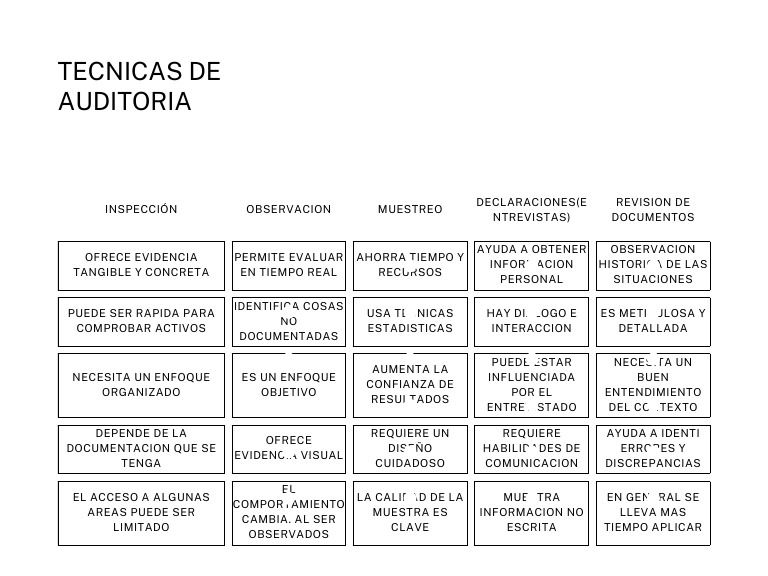 Tecnicas De Auditoria Pdf