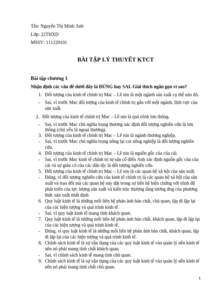 bt lý thuyết ktct | PDF