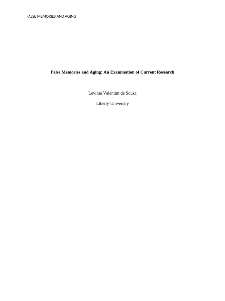 Research False Memory in The Process of Aging | PDF | Memory | Ageing